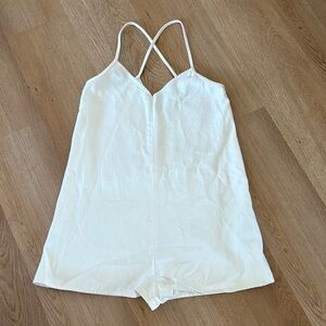 Zara White Denim Romper